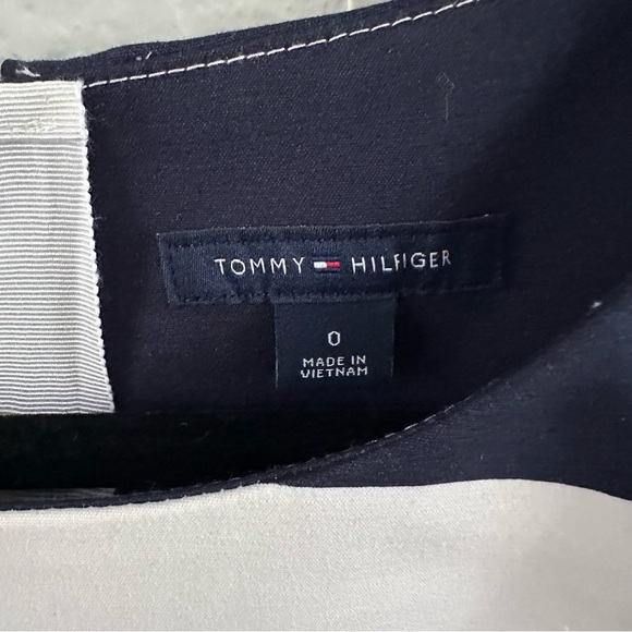 Tommy Hilfiger Navy White Striped Boat Neck Sheath Dress Belted Size 0 Nautica - Picture 6 of 11